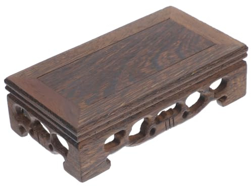 Soucoupe rectangulaire pour pot de fleurs, 13 cm, en bois massif | Soulève une petite plante, une figurine ou une pierre pour une présentation plus claire de bonsaï, Suiseki, figurine