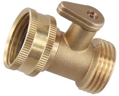 QOXEZY 3/4 Zoll Gartenschlauch-Absperrventil, Messing-Wasserschlauchanschluss mit Ein-/Aus-Durchflusskontrolle für Außenbewässerung, Bewässerung, Sprinkler, Wohnmobil - 1 Packung