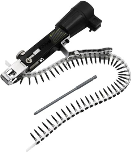 Vibsky Kettennageladapter für elektrische Bohrmaschine, automatische Schraubnagel-Holzbearbeitungswerkzeug (1 Set)