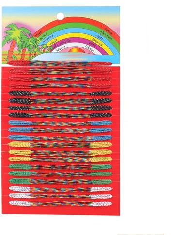 RAVNIX 100 Bracciali Amicizia Intrecciati Arcobaleno,Corda Regolabile Resistente Kit Portafortuna Leggero Ideale Spiaggia Vacanze,Regalo FaiDaTe Kids Adolescente (Multicolore-A)