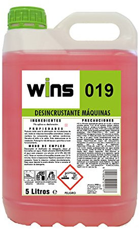 Wins 019 Desincrustante Máquinas. Envase 5 L. Producto ácido para la eliminación de incrustaciones de cal y óxido en máquinas lavavajillas.