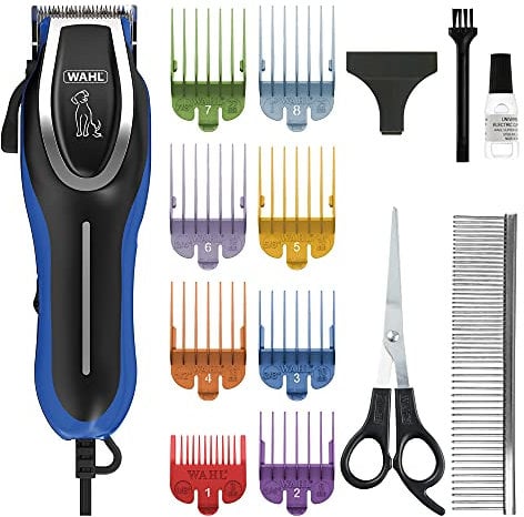 Wahl Pet Clippers, U-Clip Dog Grooming Kit with Colour Coded Combs, Full Coat Grooming Clippers for Dogs, Low Noise Corded Pet Clippers, Sharp Cutting Steel Blades