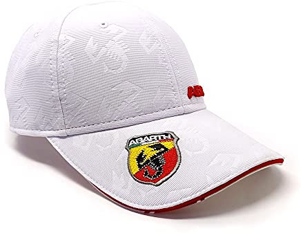 Abarth Weißer Hut mit Gebogenem Visier