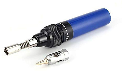 Cordless Iron Gun SUPERTOOL Portable Butane Cordless 8ml 1300℃ Gas Blow Torch Soldering Solder Iron Gun Welding Pen Burner Welding Tools - Transparent Blue