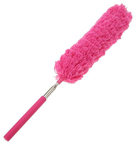 Demiawaking Teleskop-Staubwedel aus Mikrofaser, faltbar, ausziehbar, für die Reinigung von Staub im Haushalt (Rosa)