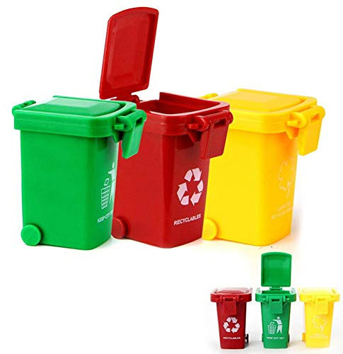 Ogquaton 3pcs / set couleurs vives enfants push jouet véhicules en plastique poubelles poubelles créatif et utile