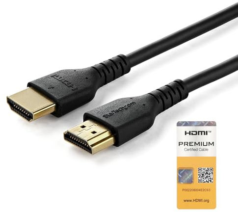 StarTech.com Câble Premium HDMI 2.0 Certifié avec Ethernet 2m - UHD High Speed 4K 60Hz HDR - Résistant - Cordon Robuste M/M en Fibre d'Aramide - TPE - Écrans/TV/Affichages Ultra HD (RHDMM2MP)