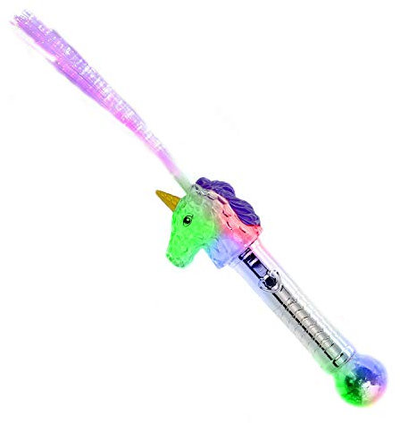 The Glowhouse Licorne Fibre Optique Baguette Multicolore Licorne Clignotant Jouet