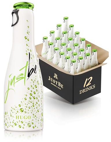 JustBe Hugo | Piccolo Wein-Cocktail I Holunderblüte + Minze Mix Aperitif (Hugo, 12 x 0,2l)