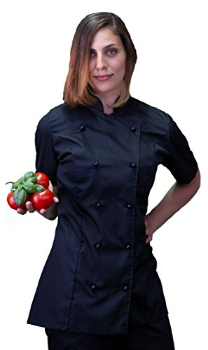 tessile astorino Giacca Cuoco Donna - Vari Colori - Ricamo Gratuito - 100% Cotone - Casacca Chef per Ristorante e Cucina - Made in Italy