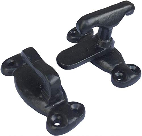 Dzina Thumb Turn Catch Latch | Showcase Cabinet Cupboard Door Fastener | Hinge Door Accessories | Antique Black- Pack of 1