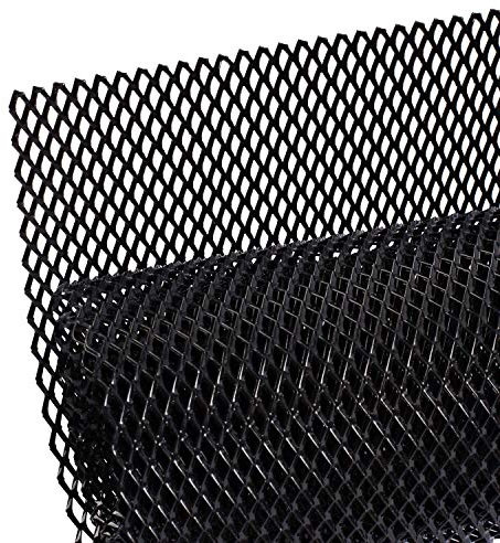 AggAuto 100×33cm Schwarz Renngitter, 6×12mm Raute Lochgröße, Aluminiumlegierung Streckgitter, Race Gitter, universell passendes automotive Kühlergitter