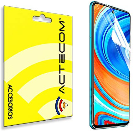 actecom® Protector de Pantalla TPU Hidrogel compatible con Xiaomi Redmi Note 9s Flexible Membrana Lámina Protectora Cubierta Protectora