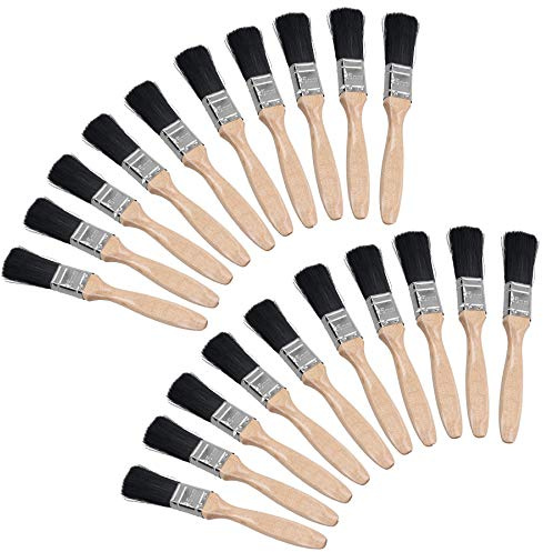Lot de 20 Pinceaux Professionnels, Brosses Peinture avec Manche en Bois 25 mm