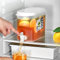 Verve Jelly Jarra de agua de 3.5 litros con grifo, jarra de jugo de limón para bebidas de plástico para refrigerador dispensador con tapa, verano reutilizable grande infusor de agua helada cubos