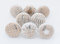 ETHNICITI 8 x Round Gold & White Handmade Geometric Ceramic Door Knobs Cupboards Drawers Cabinets Wardrobe Assorted Vintage Shabby Chic Kitchen Bedroom Living Room Furniture Dressers Pulls Handles