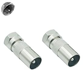 euroharry 2 Stück IEC Stecker auf F Stecker Adapter für Antennenkabel, Satellitenkabel, Koaxialkabel