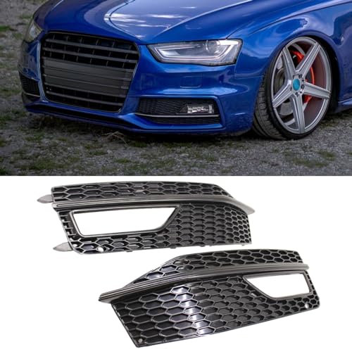 HZTWFC Stoßstange Nebelscheinwerfer Lampenabdeckung Kühlergrill Schwarz Farbe Für Audi A4 B8.5 S-line S4 2013 2014 2015