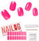 Nailog UV Gel Nagelfolie - Nagelfolie uv härtend 20 Stück - Vegan langanhaltend - Nagelsticker selbstklebend Gel Strips für Maniküre in Salonqualität, Pink Bomb