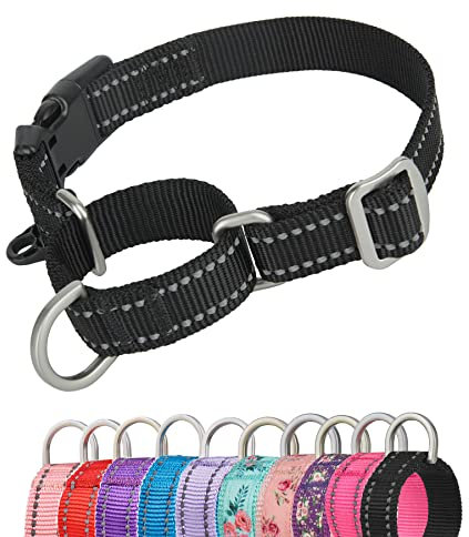 YUDOTE Reflektierende Martingale Hundehalsbänder,ausbruchsicheres Anti-Zug-Trainingshalsband mit Sicherheits-Schnellverschluss für schmale Kopfhunde erleichtern das Gehen,Extra Klein,Schwarz
