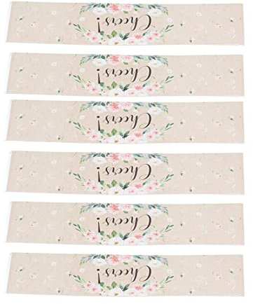 Wasserflaschen-Aufkleber, Blumen-Wasserflaschen-Etiketten, Papiermaterial, klare Muster, 50 Stück, Blumenmuster, wasserdicht für Hochzeit