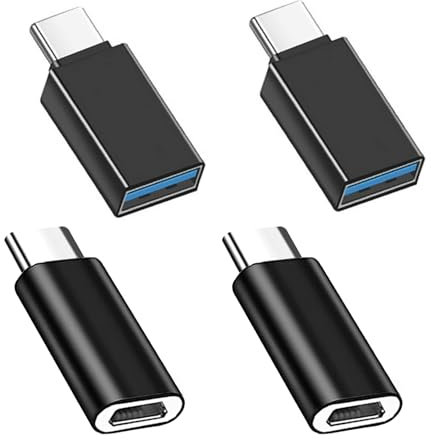EasyULT 4 Stück USB-C Adapter, OTG USB-C auf USB 3.0 Female Adapter und USB C auf Micro USB Adapter, für MacBook Pro 2021, i-Pad Mini 6 MacBook Air 2022, Samsung Galaxy S20 S21 S22 Plus Ultra