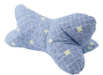 POWER INN Leseknochen groß ca. 44x23cm | Nackenkissen als Buchstütze und Lesekissen | 60° waschbar aus hochwertigem Designer-Druckstoff 100% Baumwolle (Baumwolle, Dunkelblau - #2)