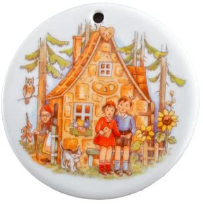 Märchen-Taler Baumschmuck Porzellan Hänsel und Gretel