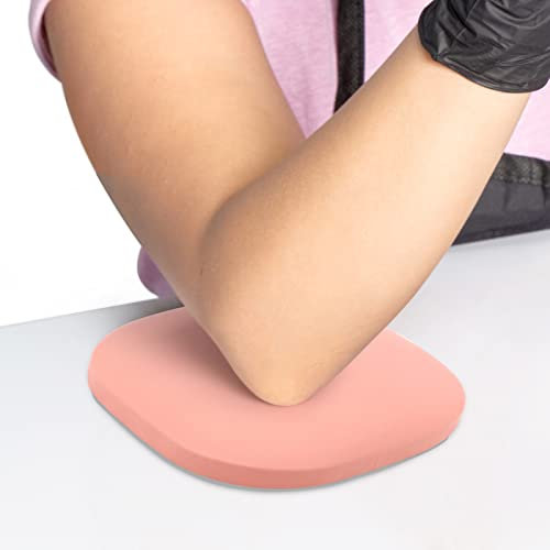 Coussin Repose-main à Ongles Manucure, Repose - Coude en Fibre de Cuir pour Bureau, Repose - Poignet Manucure Support Pad Antidérapant (Rose)