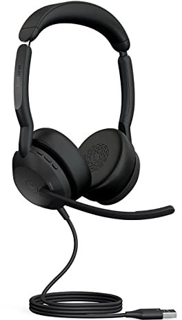 Jabra Evolve2 50 - Kabelgebundenes Stereo-Headset Air Comfort - Mikrofone mit aktiver Geräuschunterdrückung (ANC) - für MS Teams Zertifiziert, mit Anderen Plattformen kompatibel - Schwarz