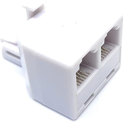 RJ11 Plug to 2 Way RJ11 Sockets Adapter Dual Cable Splitter, 4 Wires, 4P4C