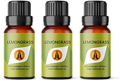 Aroma Energy Lemongrass Essential Oil, 30ml (3x10ml) | Diffuser oil for home, summer aromatherapy burner, candle making, soap, wax melts, cleaning sprays | Natural, Vegan, UK Made