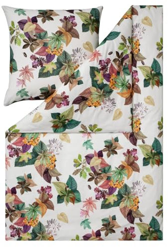 ESTELLA Kuschelflanell Bettwäsche Maple Multicolor 1 Bettbezug 155 x 220 cm + 1 Kissenbezug 80 x 80 cm