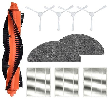 Odashen Set di accessori di ricambio per robot aspirapolvere Xiaomi E10 B112/E12, spazzola a rullo principale, spazzola laterale, filtro, panno mocio, 10 pezzi