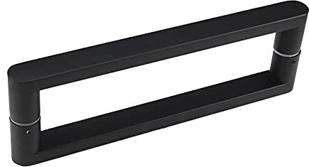Badezimmer-Türgriff für Glastür, doppelter Dusch-Glastürgriff-Zugsatz mit Unterlegscheiben, quadratisch Rücken an Rücken, Edelstahl 304, Mattschwarz (Größe: 300 mm) (schwarz 500 mm)
