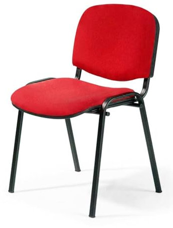Topsit Besucherstuhl ISO, Bequemer Konferenzstuhl, stapelbar, mit gepolsterter Sitzfläche und Rückenlehne. Einzelner Artikel (Rot)