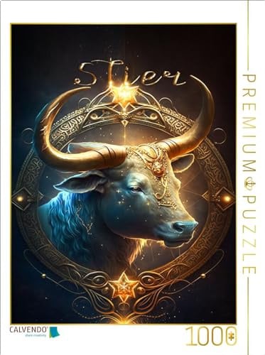 CALVENDO Puzzle Stier 21. April - 21. Mai | 1000 Teile Lege-Größe 64 x 48 cm Foto-Puzzle für glückliche Stunden