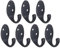 RICOO Garderobenhaken, Wandhaken Schwarz, Kleiderhaken Wand, MH014-B7, Garderobenleiste, 7er Set, Wandgarderobe, Metall, Garderobenhaken Vintage, Hakenleiste Garderobe, Jackenhalter Wand