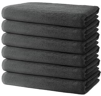 6 er Set Handtücher 40x70 cm | Kleine Gästehandtücher | Frottee Weich & Flauschig | 100% Baumwolle | 500g/m² | Badetuch Handtuch Klein für Gäste | Oeko-Tex | Ôhm | Grau