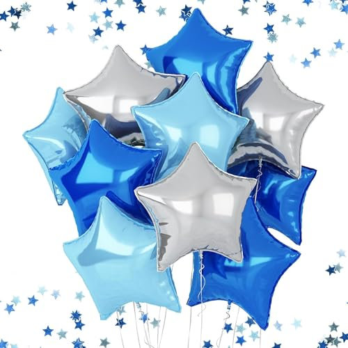 Sternluftballons, 10 Stück Helium Luftballons, Mylar Folien Ballon, Bunt Pentagramm Aluminium Folien Ballons Set für Geburtstag Hochzeit Valentinstag Deko (A2)
