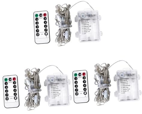 Angoily 3 Sätze Regenschirm Lichterketten Gartenbedarf Regenschirm-Dekor fairy lights feenlampe led lichterkette Licht der Türlampe Gartendekoration USB schmücken Zelt Lichter Plastik Weiß