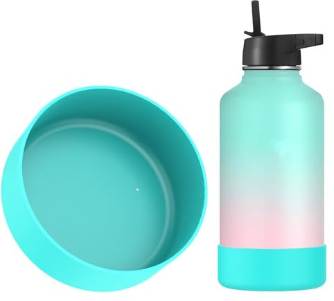 Linkidea Water Bottle Boot Compatible with IRON °FLASK Wide Mouth 64oz Waterbottles, Silicone Bottle Bottom Sleeve Cover Protector (Mint)