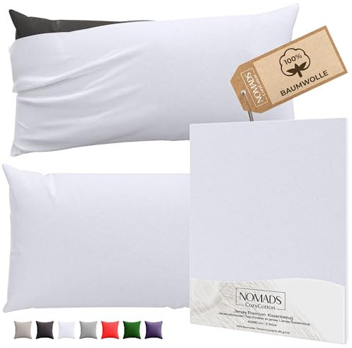 CozyCotton Kissenbezug 30x50 Weiß. 2 kopfkissenbezüge 100% Baumwolle. Jersey bettwäsche. Kissenhülle für Kissen 30x50cm mit reißverschluss. Seitenschläferkissen. Zertifiziert mit Oeko-Tex 100