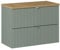 Lomadox Meuble de lavabo de salle de bain 80 cm en vert et chêne