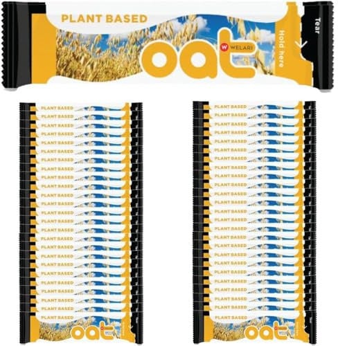 Welari Oat Milk Plant Based Sachet 10ml x 50 Long Life Non Dairy Vegan Wheat Drink Office Hospitality Catering Single Use Stick with Welari Thank You Card | (50pack)