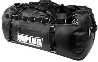 Unplug wasserdichte Tasche-1680D Robuste Seesack Wasserdicht Für Campingausrüstung, Dry Bag Für Motorrad Hecktasche, wasserdichte Taschen Für Boote, Reisetasche Wasserdicht (155L Blackops)