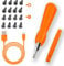 Haedot Ring Doorbell Screwdriver Replacement with 16pcs Ring Doorbell Screws, Charger Charging Cable Cord, Double-Ended T6 T15 Compatible with 2ND Video Doorbell 2, Pro Elite (Orange Set)