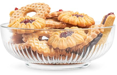 KONZEPT Servierschale Glas 17 cm, Glasschüssel für Obst Aufbewahrung, Spülmaschinenfest, Ideal für Salat, Snacks, Kerzen
