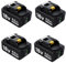 Akku für Makita 18V 8000mAh Ersatzakku für Makita 18V BL1860B BL1860 BL1850B BL1850 BL1840B BL1835 BL1830 BL1815 LXT-400 194204-5 194205-3 Werkzeug-Akku mit LED Indikator(4 Stück)