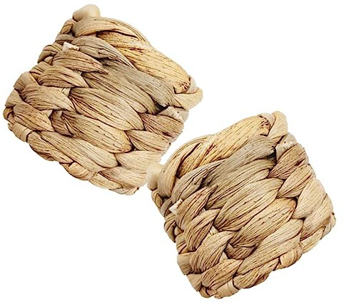 SHOWERORO 2stücke Serviettenringe Geflochten Rustikal Für Party Hochzeit Tischdeko Serviettenhalter Dekorativ Serviettenringe Serviettenring Serviettenhalter Bauernhaus Stil Partyzubehör